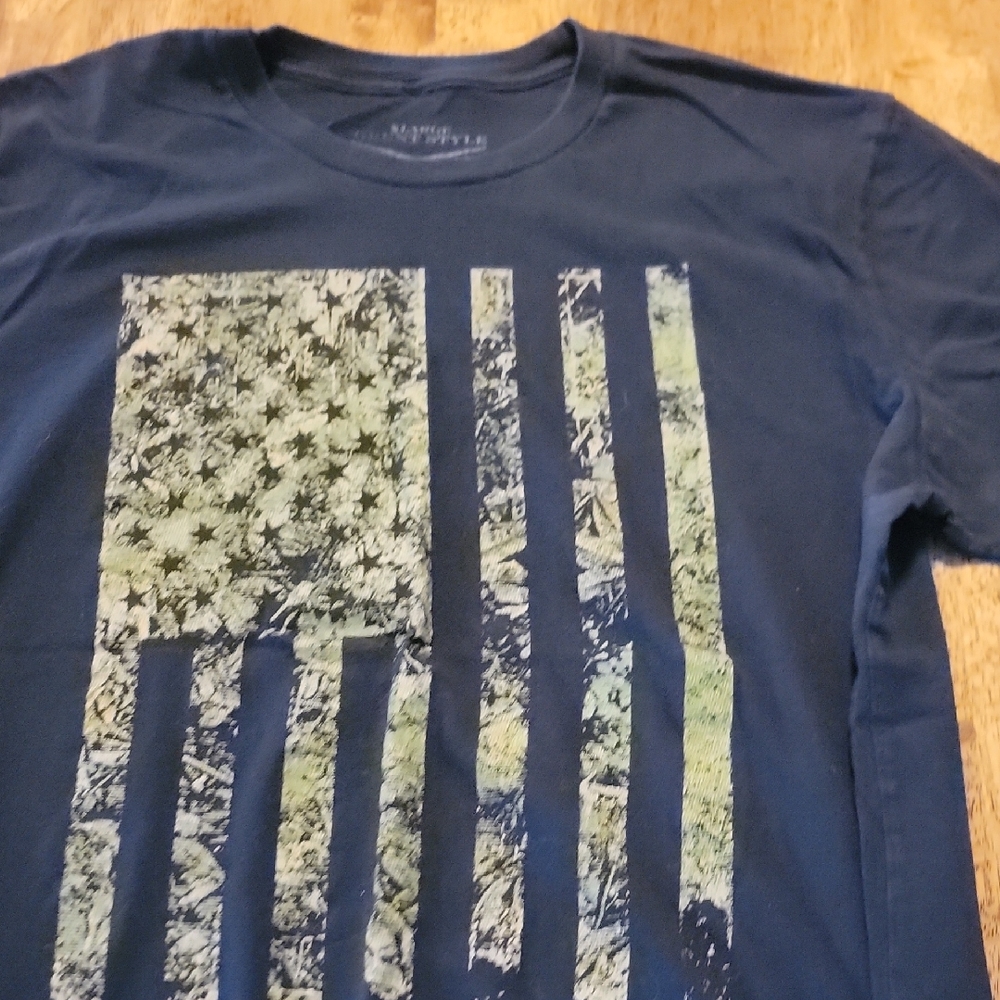 Grunt Style Navy Graphic Tee with Crossed Rifles